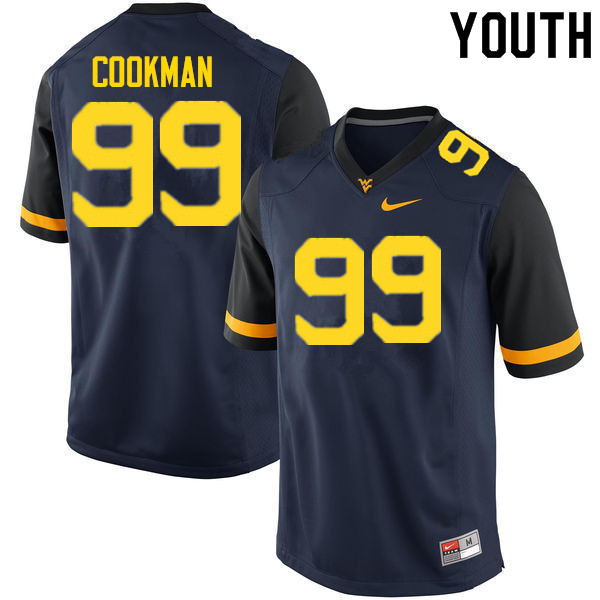 NCAA Youth Sam Cookman West Virginia Mountaineers Navy #99 Nike Stitched Football College Authentic Jersey DO23I27QN